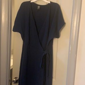Bobeau navy blue wrap dress